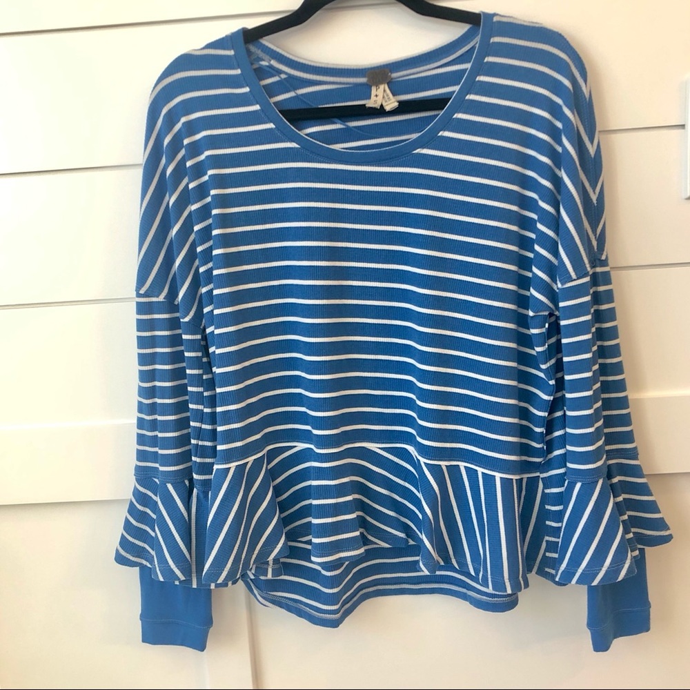 Blue & White Striped Long Sleeve shirt